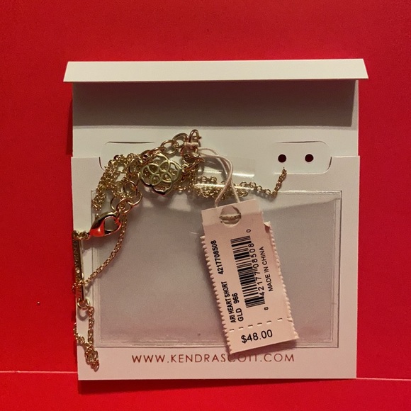 NWT Kendra Scott Ari Heart Gold Pendant Necklace watercolor illusion - Picture 5 of 8